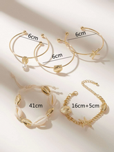Starfish & Shell Decor Bracelet 5pcs